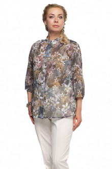 Блуза "Олси" 1610022/1 ОЛСИ (Коричневый/серый)